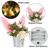 Lighted LED Easter Bunny Rabbit Ears Floral Centerpiece Table Spring Home Decor
