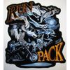 WOLFS RUN WITH THE PACK BIKER PATCH 11 INCH PATCH