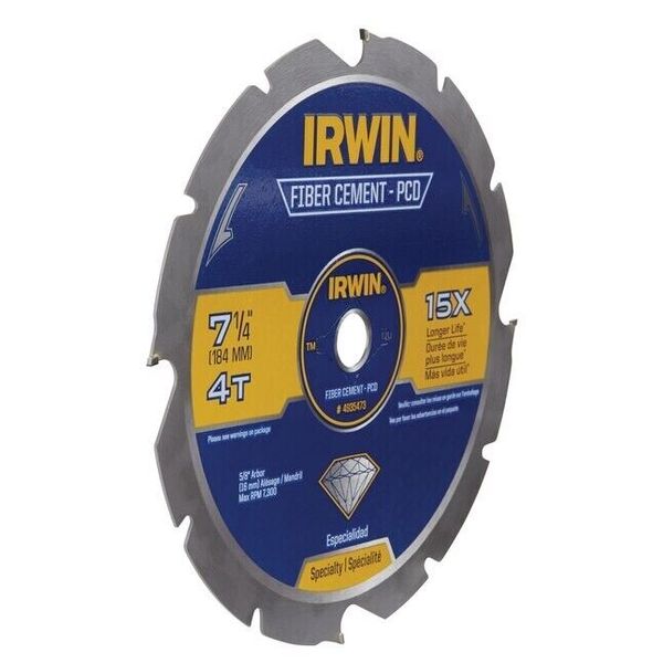 New IRWIN PCD Fiber Cement Saw Blade, 7 1/4, 4-Tooth (4935473)