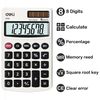 Calculator, Deli Standard Function Basic Calculators, Solar Battery Dual Power Office Calculator with Cover, Metal Panel