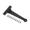 Black Iron T Strap Hinge 9" Modern Decorative Outdoor Bean Tee Hinge with Screws