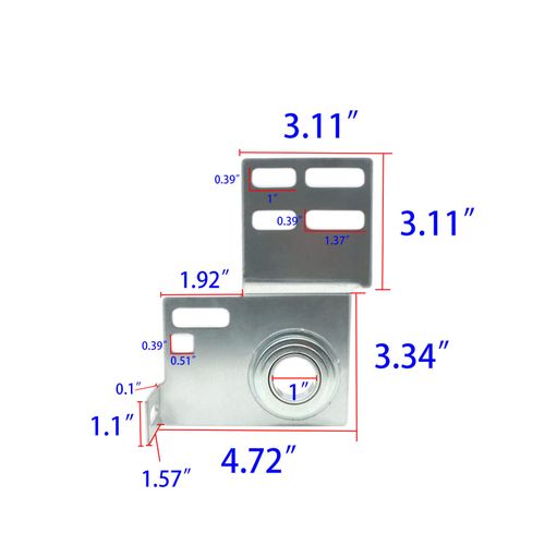 End Bearing Plates Brackets, Garage Door Parts Torsion Spring Bracket with Bearing 3 3/8 Inch, Residential Brackets for 2" Track Wood or Steel Doors (Pair)