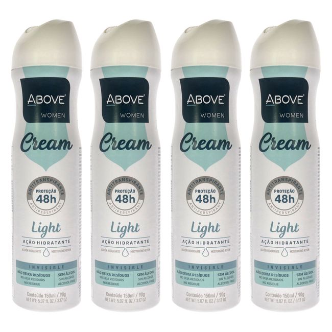 ABOVE Cream Light - 48 Hour Antiperspirant for Women - 4 Pc Deodorant Spray