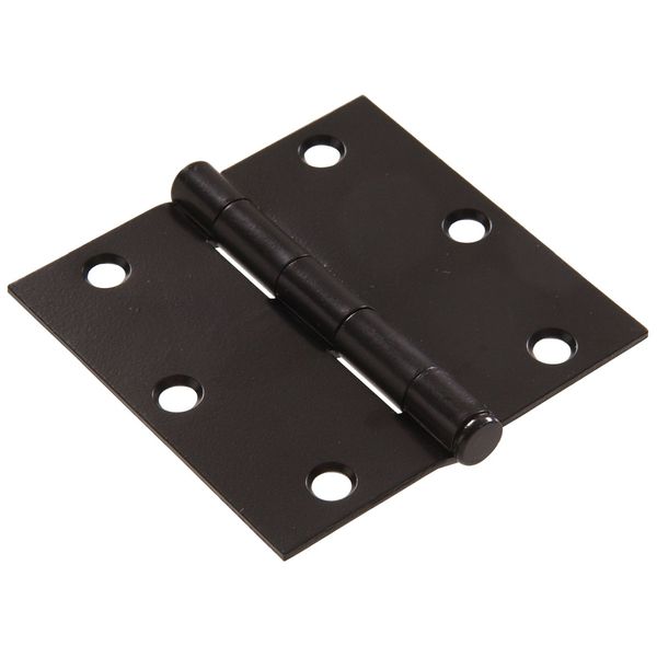 Hardware Essentials 852820 Residential Square Corner Door Hinges with Removable Pin Black 3 Inch