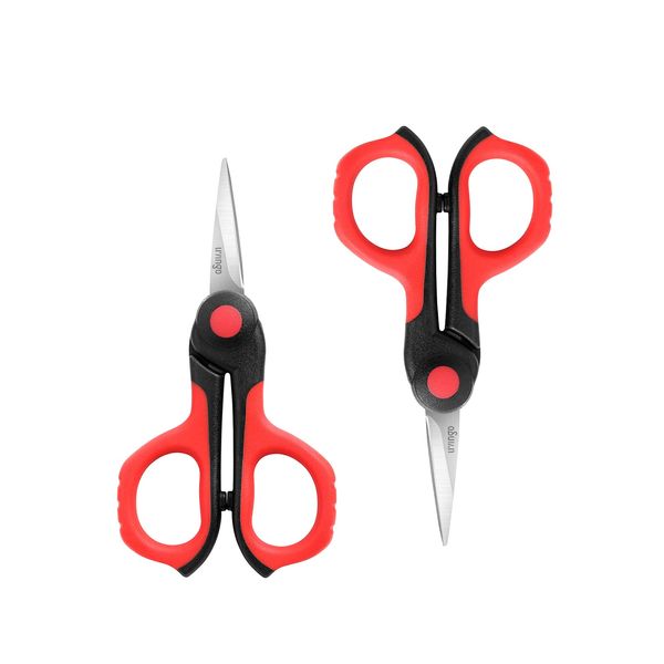 LIVINGO 4.5" Small Sharp Embroidery Scissors: Rubber Comfort Grip, Precise Detail Pointed Tip Stainless Steel Sewing Shears Set for Cutting Fabric, Paper, Crochet Thread Needle Knitting Yarn Craft