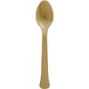 Amscan Tableware Premium Plastic Spoons, One Size, Gold. Pack of 20