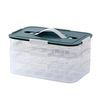 Deviled Egg Container with Lid, 36 Slots Egg Tray Carrier with Handle, Stackable Egg Tray, 12.2 x 8.4 x 6.3 inches (Green, 3 Layer)
