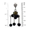 DONNALEE Silver plated Black long Drop Bead Clip On Earrings