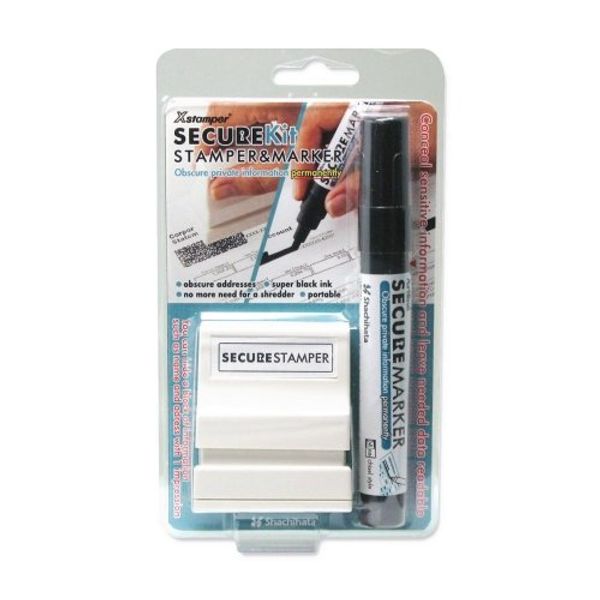 Xstamper Small Security Stamper Kit - 0.50" x 1.69" - Black