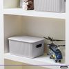 Superio 5L Small Ribbed Storage Bin- Plastic Storage Bin  (2 Pack, White Smoke)
