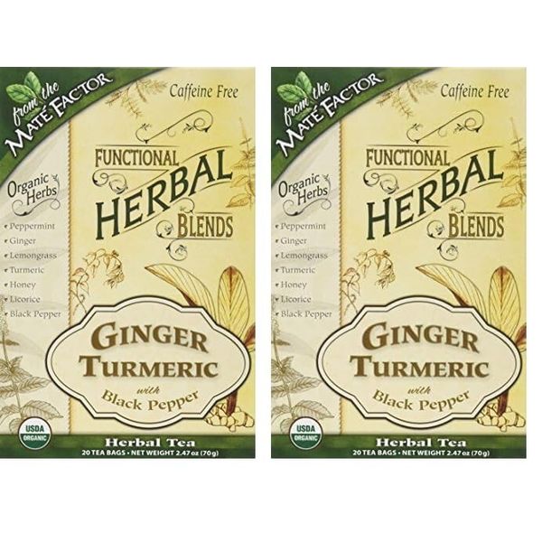 Mate Factor Functional Herbal Blends - Ginger Turmeric with Black Pepper 2 PACK