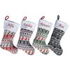 Personalised Christmas Stockings – Custom Knit Fair Isle Embroidered Christmas Stocking with Name Satin Lining - Choose from 4 Designs (40cm) Xmas Decoration Family Adults (Navy)