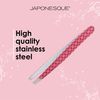 JAPONESQUE Soft Touch Slant Tweezer with Precision Crafted, Hand Sharpened Tips for Shaping and Defining Brows, Includes Protective Storage Pouch