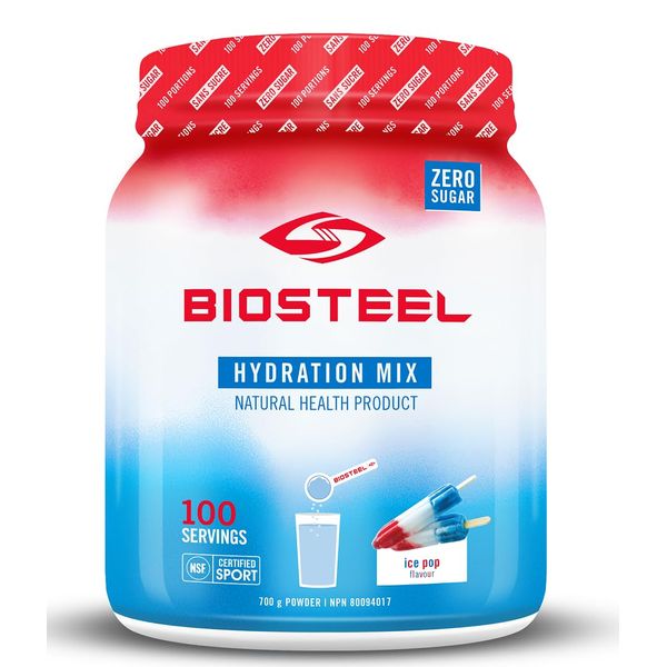 BioSteel Zero Sugar Hydration Mix, Great Tasting Hydration with 5 Essential Electrolytes, Ice Pop, 100 Servings per Tub