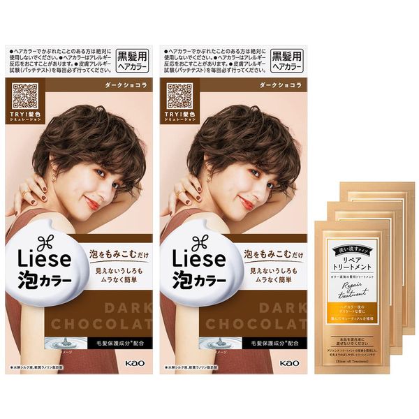 Liese Foam Color Dark Chocolate x 2 + Treatment Sample Included (Set Purchase)