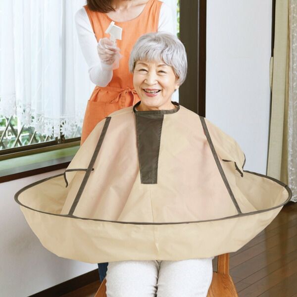 Haircut cape for adults and children, jumbo haircut cape (cape apron, haircutting supplies, with hem, adjustable neck, compact, storage bag included, self-cut, hair dye, coloring, home cut)