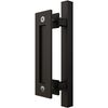 Stone Harbor Hardware Sliding Door Combo Pull Set, 8-1/2" Flat Pull, 12" Square Bar Pull, Matte Black