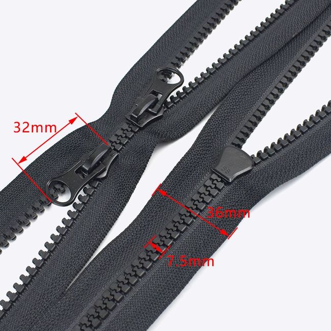 2Pcs 60-300cm 8# Resin Zippers Open-End Long Zipper for Down Jacket Tent  Zip Repair Kit DIY Clothing Tailor Sewing Accessories