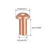 sourcing map 100pcs 1/8" x 15/64" Copper Round Head Copper Fixed Rivets Fasteners