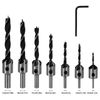 23Pcs Countersink Drill Bit Set - 6 Countersink, 7 Three Pointed, 8 Wood Plug Cutter Bits for Wood DIY