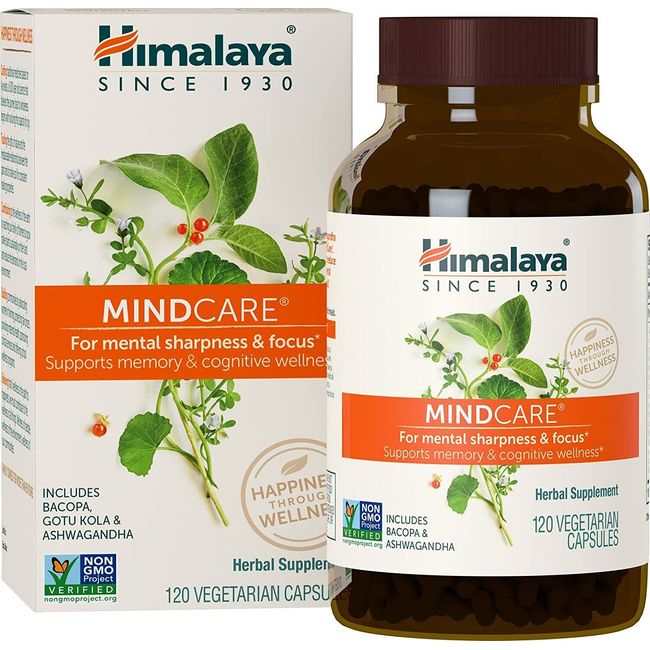 Himalaya Herbal Healthcare MindCare for Mental Alertness,120 Vegetarian Capsules