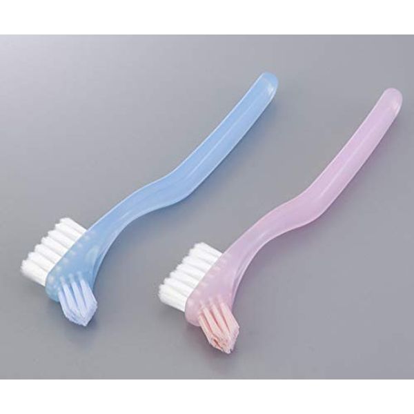 義歯ブラシS 軟性床用 ミルキーピンク