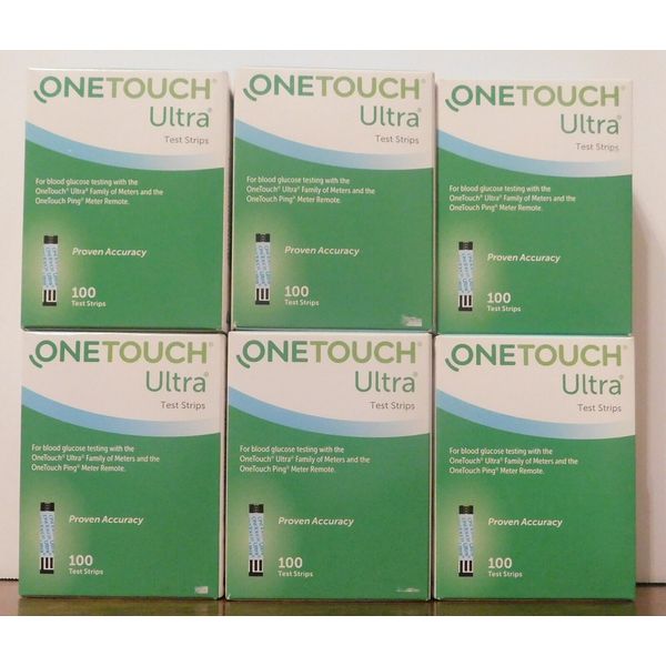 One Touch Ultra Blood Glucose Test Strips - 100 Count = 600 total