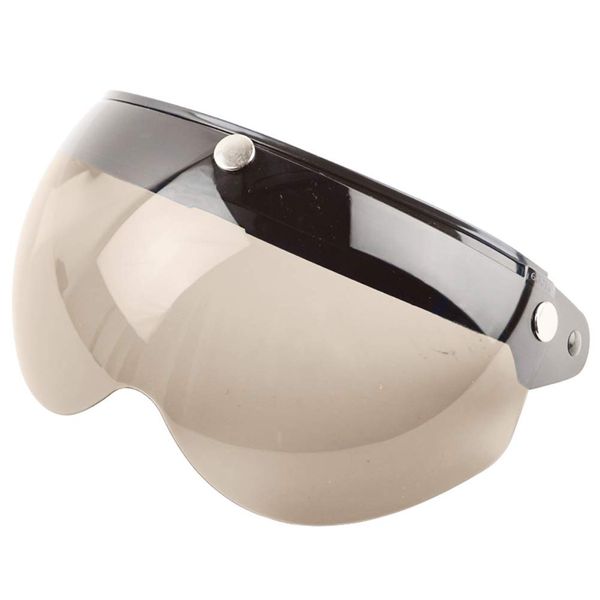 T.Y.G.F Helmet Visor 3 Snap Motorcycle Universal Shield Aviation Shield Silver Mirror Unisex (A)