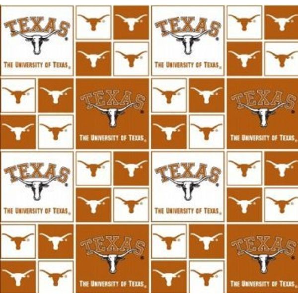 Cotton College University of Texas Longhorns Print Cotton Fabric By the Yard