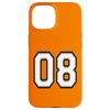iPhone 15 Number 08 in Black, White and Gray Case