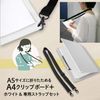 PLUS Foldable A4 Clipboard Plus 83-162, Becomes Size A5 When Folded, White, Custom Strap Included