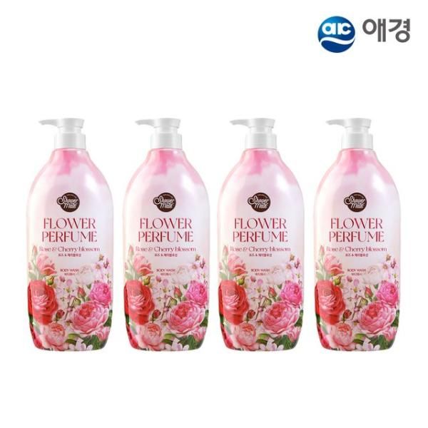 (etv) Shower Mate Flower Perfume Body Wash 900g X 4