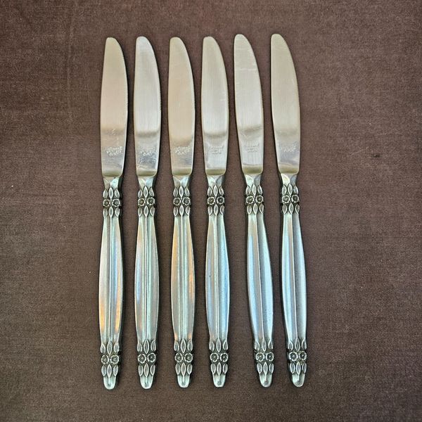 National Stainless Flatware ROYAL KENT 8-3/4” Dinner Knives Lot of 6