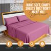 KOHSAR Fuchsia Single 3 Pieces Sheet Set - Flat Sheet + Fitted Sheet + Pillow Case - Poly Cotton Single Bed Sheets Set