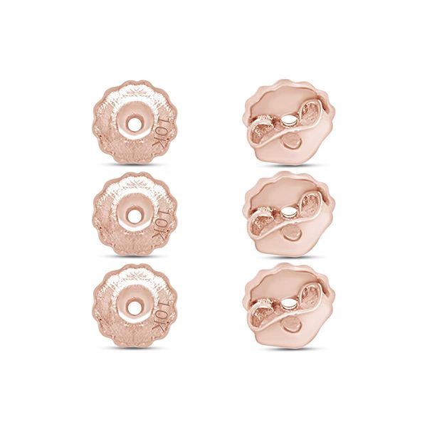 10k Solid Rose Gold Replacement Pair Earring Screw Back Backings Only Three Pair Set