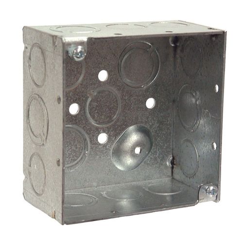 Hubbell Raco Hubbell-Raco 8232 2-1/8-Inch Deep, 1/2-Inch and 3/4-Inch Side Knockouts, Welded (Pack of Two - 4-Inch Square Box)