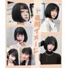 Bob Wig, Short, Black, Straight, Full Wig, Cross-Dressing, Bangs, Women's, Natural, Heat Resistant, Wig, Harajuku, Lolita, Wig, Girls, Everyday Use, Wig Net Included, Black