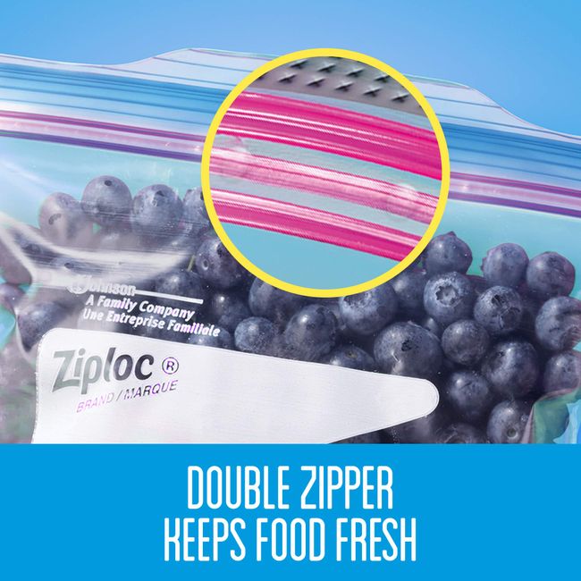 Ziploc Brand Freezer Quart Bags, with Grip 'n Seal Technology, 38 Count