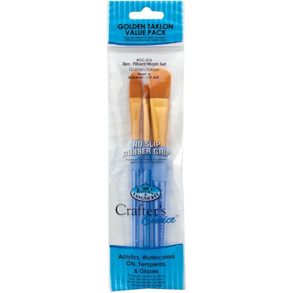 ROYAL BRUSH MANUFACTURING Brush Gold TAKLON 3/PKG, One Size
