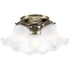Westinghouse Lighting 6668600 Three-Light Flush-Mount Interior Ceiling Fixture, Antique Brass Finish with Frosted Ruffled Edge Glass