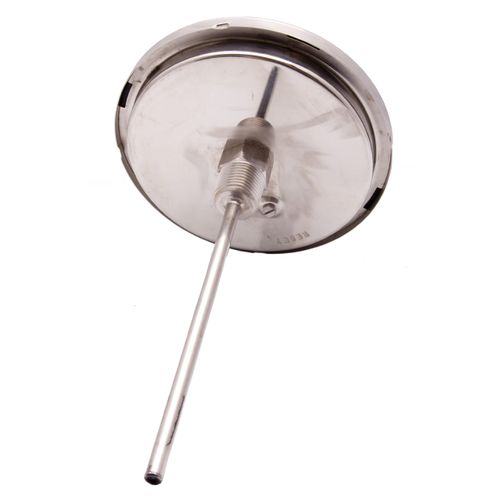 Industrial Bimetal Thermometer 5" Face x 6" Stem, 0-250 w/Calibration Dial