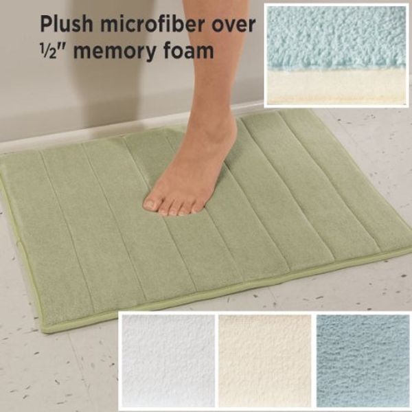 The_Curtain_Shop Memory Foam Bath Mat 17x24 Spa Blue