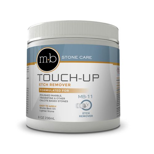 MB Stone MB-11® Touch-Up Etch Remover Marble Polishing Powder for Light to Neutral Colored Calcite-Based (not for Matte or Dark Stone), Watermarks Remover, 8 oz Can, Spot Polish Water Stains
