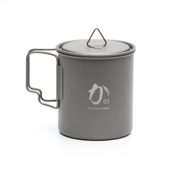 KCUP-450-C Outdoor Titanium Cup 15.9 fl oz (450 ml) (with lid)