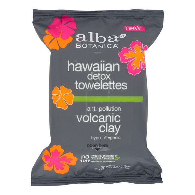 Alba Botanica Hawaiian Detox Towelette, 30 Count per Pack - 3 per case.3