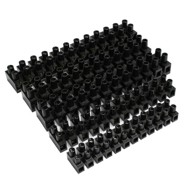 Schneider Electric Thorsman IMT220825 Terminal Blocks, Black Set Of 5, Electrical Connector Blocks, 5A, 10A, 15A, 30A, 12 Way Electrical Connector Strips