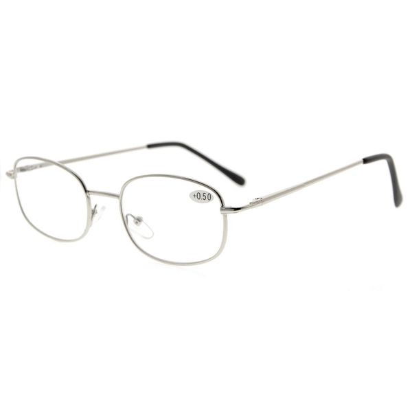 Eyekepper Metal Frame Spring Hinged Arms Reading Glasses +4.00