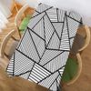 Walmsco Tablecloth Black White Striped Geometric Decor For Dining Room Kitchen Rectangular Table Cover 132 * 178cm