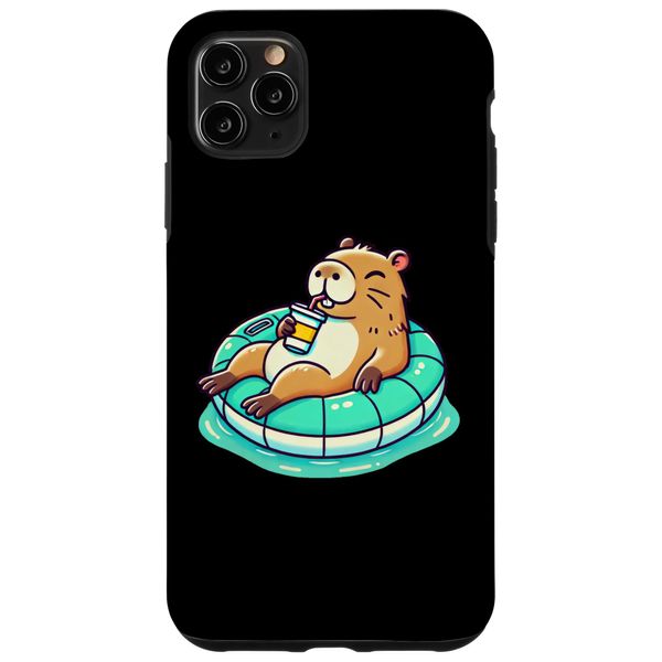 Hülle für iPhone 11 Pro Max Cute Capybara Pool Float