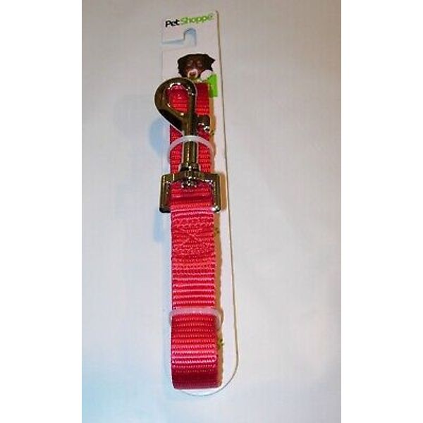 New RED Pet Shoppe 3/4" X 6 FOOT FT NYLON DOG LEASH WALKING TRAVEL METAL CLIP